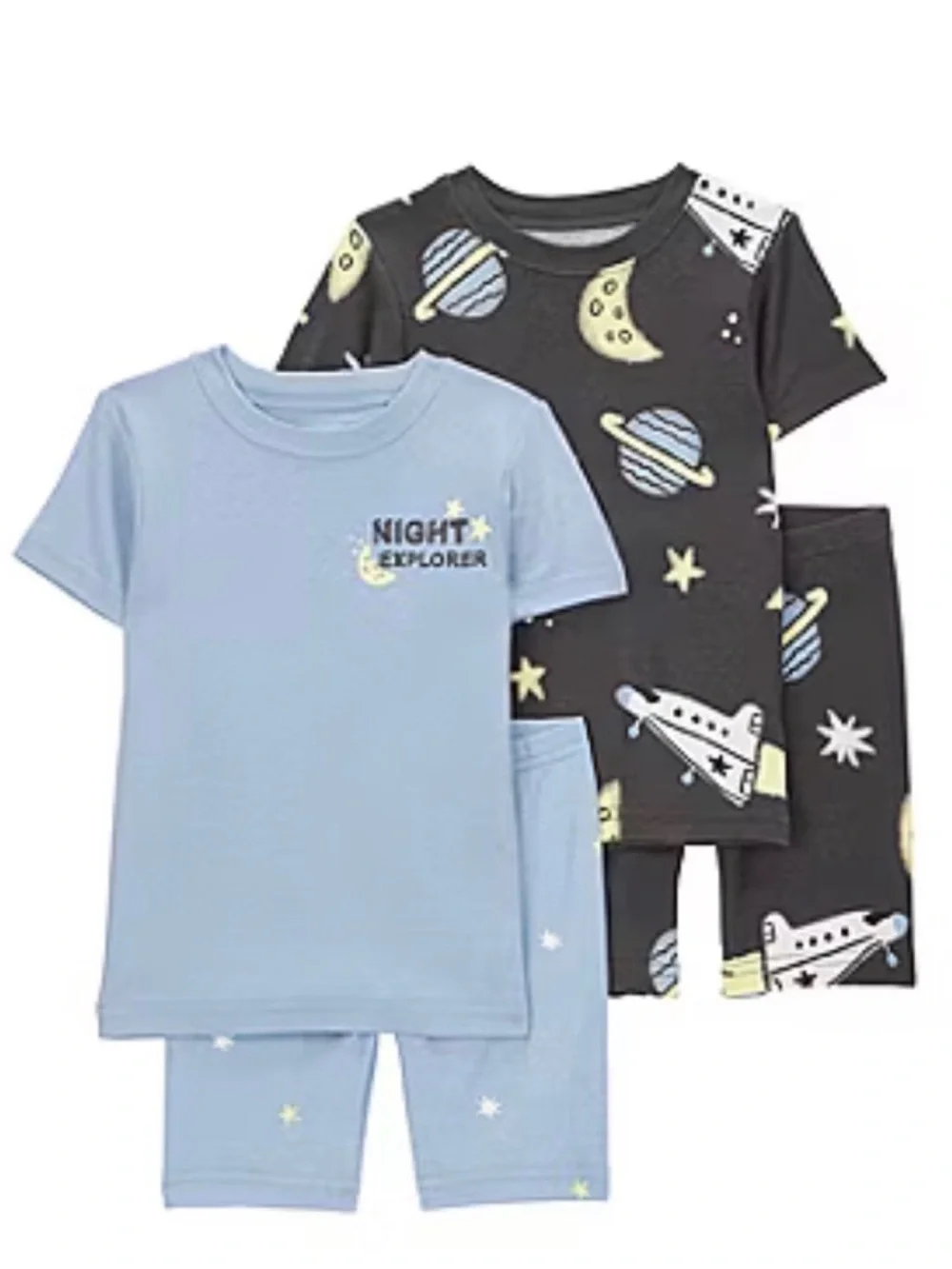 Carter’s Night Explorer 2-Pack Kids Pajama Set - Light Blue & Black Space 24mths